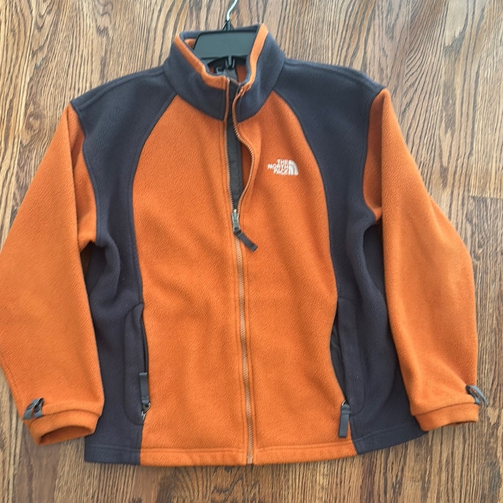 The North Face Two-Tone Fleece Jacket in Orange and Dark Grey